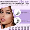 DIY Lash Extension Kit,280pcs Individual Lashes Cluster D Curl Eyelash Extension Kit 30D 40D 9-16mm Mix Clusters Lash with Lash Bond and Remover, Lash Applicator Tool for Self Application at Home