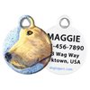 Dog Tag Art Yellow Lab Personalized Pet ID Tag for Dogs, Silent Polymer Coated Stainless Steel Nametag - Small .875" Diameter