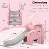 COLOR TREE Toddlers Slide and Climber Set - Kids Playground Climber Freestanding Slide Playset with Basketball Hoop Play Combination for Baby Boys Girls, Pink