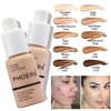 PHOERA Foundation, PHOERA Matte Liquid Foundation,PHOERA Makeup for Women, PHOERA Foundation Full Coverage Concealer, 30ml 24HR Matte Oil Control Concealer (102- Nude)