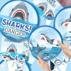 cocomigo 197 Pcs Shark Birthday Party Decorations Tableware Set, Shark Party Supplies Include Banner, Plates, Tablecloth, Cake Topper and Balloons Etc, for Shark Themed Decorations Serves 25 Guests