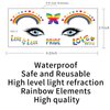 10 Sheets Pride Day Face Sticker Set -Rainbow Face Tattoo Stickers for Adult Kids Eye Body Face Tattoo Sticker Holiday Festival Party Supplies