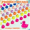 LHSYFBZ 120Pcs Mini Resin Flamingo Ducks, Colorful Flamingo Tiny Ducks, Cute Flamingo Figurines for Cake Topper Garden Dollhouse Landscape Aquarium Ornaments DIY Crafts