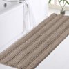 Turquoize Non-Slip Soft Chenille Bath Mat High Water Absorbent for Bath Room/Kitchen Machine-Washable, Perfect for Doormats,Tub,Size 47" X 17",Striped Pattern,Taupe