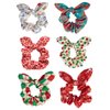 6pc Christmas Bow Scrunchies for Hair Women Girls Cute Bunny Ear Hair Scrunchie Hair Bands Pontail Scrunchy Hair Accessories