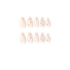 Foccna Clear Press on Nails Medium, Nude Fake Nails Almond Acrylic False Nails,Artificial Glue on Nails for Women and Girls,24 pcs