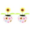 2Pcs Sunflower Solar Dancing Flower Solar Dancing Solar Toys,Solar Powered Swinging Animated Dancer Toy Office Desk Car Decoration for Car,Funny Ornaments Learning and Education