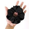 BETITETO Satin Scrunchies Cute Bobbles Ponytail Holder Vintage Hair Bands Ties for Women Girls (6 Pcs Satin Scrunchies - Black)