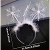 JATOMSSM 1 Pack Christmas Headbands for Women Girls - White Snowflake Hair Hoops Glitter Hairbands Xmas Crown Head Boppers Headpieces for Christmas Holiday Party Decorations Hair Accessories
