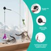 jority Interactive Cat Toys for Bored Indoor Adult Cats Suction Cup Cat Toy Bird Simulation Feather Toys Cat Wands Hanging Cat Toy