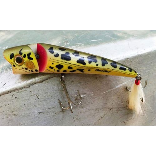 Creek Chub Knuckle Head Jointed Topwater Fishing Lure with Chugging and Popping Action, Freshwater and Saltwater Fishing Tackle, 5", 1 1/2 oz, Baby Striper, (I6600JPBS)