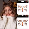 2 Pcs Christmas Deer Face Stickers Cute Animal Face Art Sticker Glitter Face Art Stickers for Christmas Party Makeup Decor Supplies