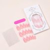 24 Pcs French Tip Press on Nails Cute Acrylic Fake Nails with 3D Bow Pearl Nude Pink Full Cover False Nails with Glue Almond Nail Tips Glossy Glue on Nails Artificial Stick on Nails for Women Girls