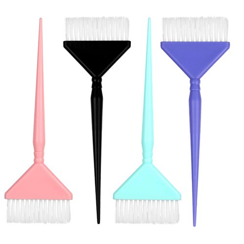 4 PCS Hair Color Brush, 4 Colors Hair Dye Brush Color Brushes for Hair Stylist Hair Coloring Brush Hair Color Tool Kit Color Tint Applicator for All over Color, Highlights, And Root Touch Ups