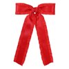 Red Ruffle Ribbon Hair Bow Clips Long Tail for Women Girls 5.5" Big Christmas New Year Satin Tassel Hair Barrettes Toddler Teens Kids Valentines Dress Decor Accessory Gift