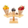 Restaurantware 10-inch Crescent Food Cone and Sushi Hand Roll Display Stand: Perfect for Restaurants Catered Events and Buffets - Holds 5 Cones - Made from Organic Bamboo - 1ctBox
