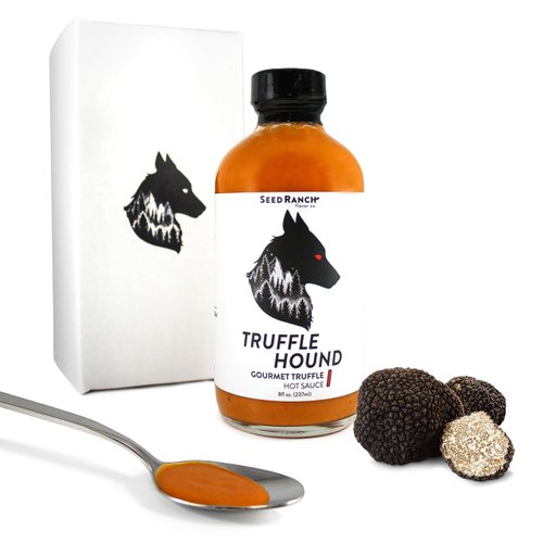 Seed Ranch Gourmet Truffle Hound Hot Sauce - Medium Heat - Spicy & Savory Truffle Hot Sauce with Chile de Arbol, Ghost Pepper & Garlic - Vegan, Non-GMO - Pasta, Pizza & Sriracha Lovers