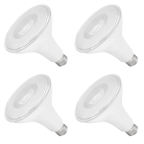 Maxxima PAR38 LED Indoor/Outdoor Light Bulbs - 3000K Warm White Light, 1275 Lumens, 15 Watts, 100 Watt Equivalent Dimmable Flood Light, 90 CRI, Energy Star, Wet-Rated for Outdoor Security Use - 4 Pack