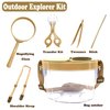 JTCJozz Bug Catcher Kit, Bug Collection Kit, Outdoor Nature Explorer Kit with Tweezers, Magnifying Glass, Science Educational Kit, Bug Observation Container for Boys and Girls (Gold)