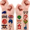 8 Sheets (96PCS) Baseball Temporary Tattoos Sports Themed Birthday Party Decorations Supplies Favors Decor Stickers for Girls Boys Kids Gifts Classroom School Prizes Rewards