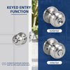 LOQRON Keyed Entry Door Knob for Entrance, Front Doorknob with Lock and Key for Exterior & Interior Right and Left Side Bedroom, Living Room, Satin Nickel,1 Pack