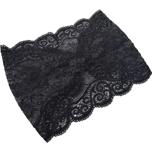 Oyabridal 7.2'' Wide Thin Black Lace Elastic Headbands for Women