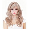 Gerulyss Long Blonde mix Brown Wig for Women Retro Wavy Wig with bangs Costume Wig for Halloween,Daily Use