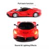 Alloy Collectible Red Ferrari Race LaFerrari Pull Back Vehicles Diecast Cars Model with Lights and Sound