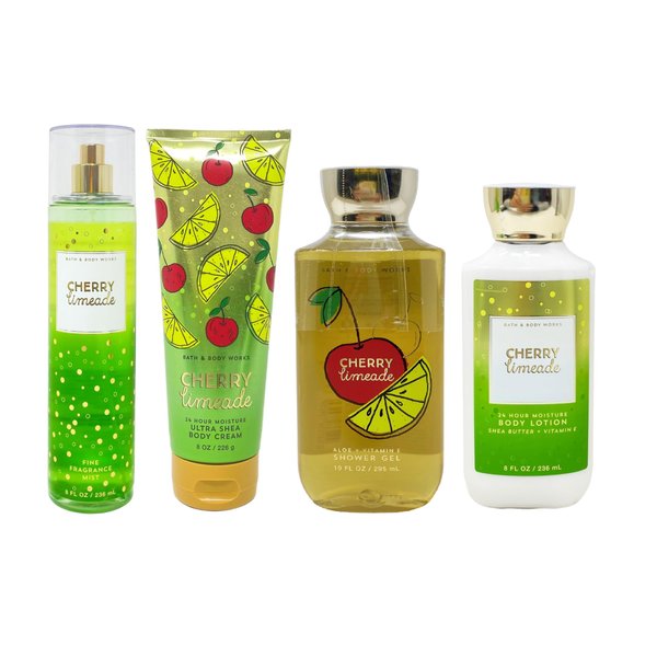 Generic Bath and Body Work Cherry Limeade - Deluxe Gift Set - Fragrance Mist, Body Cream, Shower Gel and Body Lotion