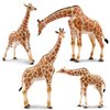 EYSCOTA Giraffe Toy Figurines Set, 4 PCS Plastic Giraffe Figures and Calf, Realistic Wild Animals Giraffe Cake Topper Easter Birthday Gifts Jungle Animals Decor for Kids