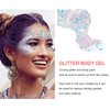 AWCCXMYM Body Glitter Gel Face Glitter for Body,Face,Eye,Hair Glitter Makeup Liquid Long Lasting Sparkling Mermaid Scales for Festival Art Party Halloween for Woman Kids(Silver)