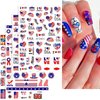 8 Sheets 4th of July Nail Stickers Patriotic Nail Decals 3D Nail Art Stickers Self Adhesive USA American Flag US Heart Star Lips Flame Nail Stickes Memorial Day Independence Day Decorations