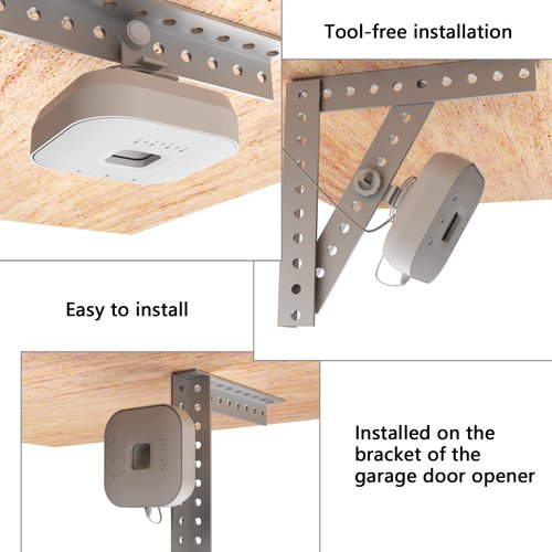 Zwolf Mounting Bracket for myQ Chamberlain Garage Smart Hub (MYQ-G0401-ES) No Drilling, No Tools, Install Damage-Free, Mounted on Garage Door Opener Hanging (Not Included Garage Hub)