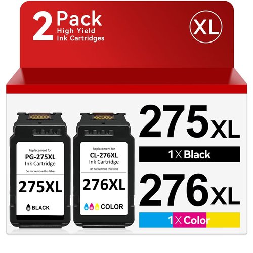 PG-275XL/CL-276XL Ink Cartridges Replacement for Canon 275 and 276 Ink Cartridges for Canon 275 276 for PIXMA TS3500 TS3522 TR4700 TR4722 Printer