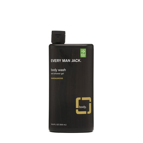 Everyman Every Man Jack Body Wash Shower Gel, Sandalwood, 16.9 Fl Oz (91297)
