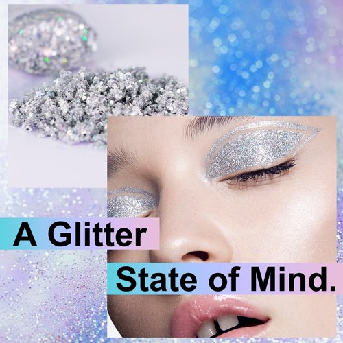 Melemando Body Glitter Stick 7 Colors Holographic Mermaid Sequins Chunky Face Glitter Stick Singer Concerts or Music Festival Rave Glitter Makeup for Face/Body/Hair/Eyes/Lip (05 Sliver)