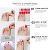 NAILOG Semi Cured Gel Nail Strips, Toe Nail Polish Strips with Glossy Gel Finishing | 32 Pieces Long Lasting Pedi Stickers | Dusty Rose