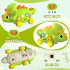 Baby Toys for 1 Year Old Boy Gir - Bilingual Musical Dinosaur Toy, Touch & Go Musical Light Crawling Educational Learning Toys for Toddlers 1-3, Christmas Birthday Gifts Baby Toys for 6-12 Months Up
