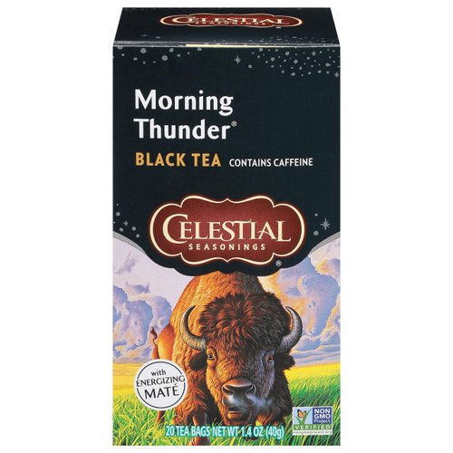 Celestial Seasonings Black Tea, Morning Thunder, 20 Count (Pack of 6) (Packaging May Vary)
