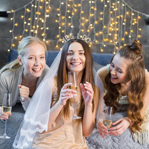 KICOSY YES I DO Headband He Asked She Said Yes Decorations Bride Tiara Bridal Hair Accessories Bachelorette Gifts for Bride Engagement Party Decorations