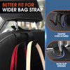 LANVRION Car Headrest Hooks for Purses and Bags, Upgraded 2 in 1 Cars Back Seat Head Rest Hanger Vehicle Leather Organizer Storage Holder Hook Matching Cars Interior, 1-Pack, Black