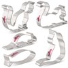 LILIAO Cat Cookie Cutter Set - 5 Piece - Curled Cat, Sitting Cat, Playing Cat, Mouse and Fish Biscuit Fondant Cutters - Stainless Steel