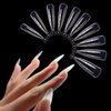 Desdemona 100 Pcs Poly Extension Gel Dual Nail Form - Builder Gel Stiletto Nail Molds False Nail Tips for Gel Manicure Nail Art Design Salon DIY at Home (Stiletto Dual Forms Set)