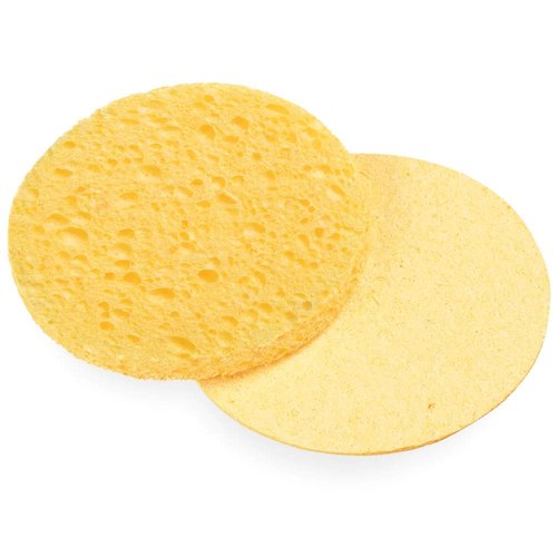 ForPro Compressed Cellulose Sponge - Round Face and Body Sponge - Natural Yellow - 2.75’’ - 12-Count