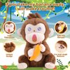 Emoin Monkey Stuffed Animals The Playful Monkey Interactive Toy, Angry Monkey Plush Don't Take His Banana Interactive Monkey Banana Realistic Plush Kids Toy