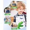 WERNNSAI Dinosaur Apron Set - Waterproof Chef Artist Cooking Aprons for Kids Boys Toddler Kitchen Apron with Adjustable Strap Pocket Chef Hat and Mittens for Baking Painting (Extra Small, 2-5 Years)