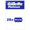 Gillette Double Edge Platinum Safety Razor Blades for Men, Pack of 50 Stainless Steel Refill Blades