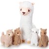 Jenaai Christmas Party Gift Llama Stuffed Animals with 4 Baby Llamas Cute Alpaca Plush Set Kawaii Llama Soft Pillow Dolls for Kids Girls Birthday Wedding Anniversary Presents Home Sofa Decorations