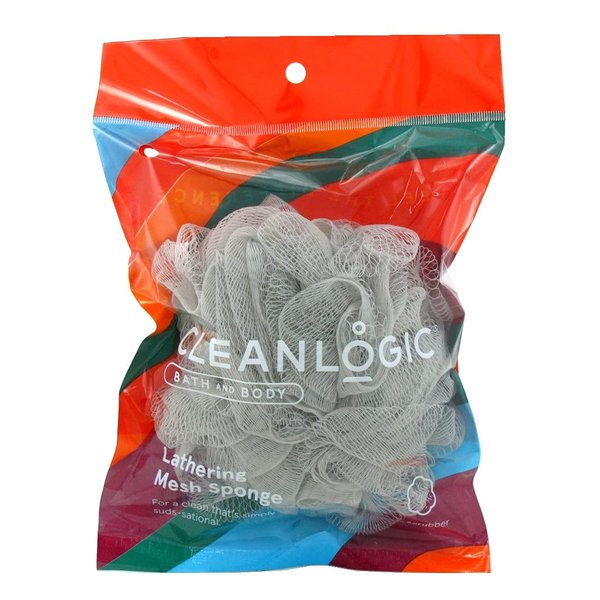 Cleanlogic Mesh Bath Sponge 50g Assorted Colors (Pack of 6)