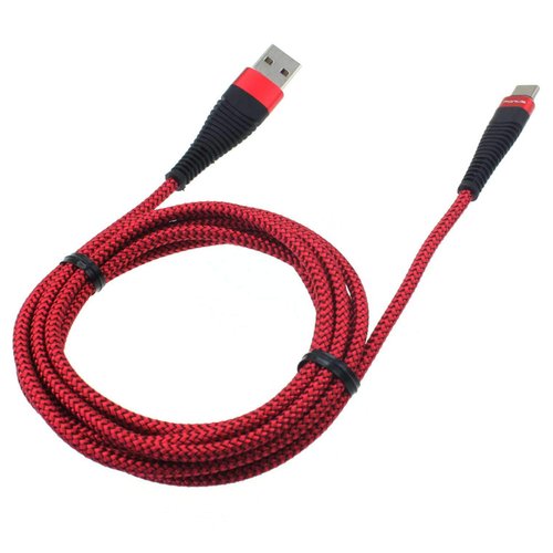 6ft USB Cable Type-C Charger Cord Power Wire USB-C Long Red Braided Fast Charge Sync High Speed Compatible with OnePlus Nord N100, N10 5G